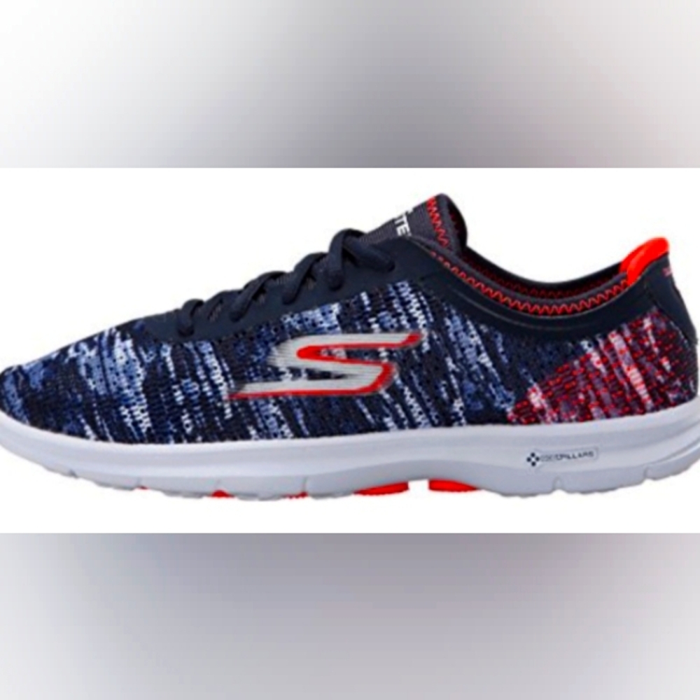 Skechers Blue and Red Sneakers with Dynamic Design